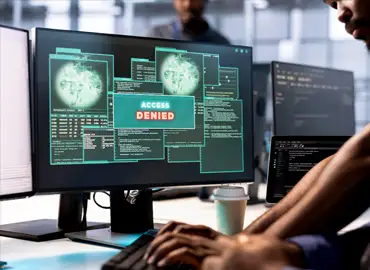 Photo d'Écran d'ordinateur affichant symbolisant une tentative d'accès non autorisé ou une cyberattaque.