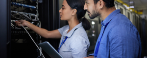 man-woman-or-server-room-maintenance-on-laptop-it-2025 man-woman-or-server-room-maintenance-on-laptop-it-2025